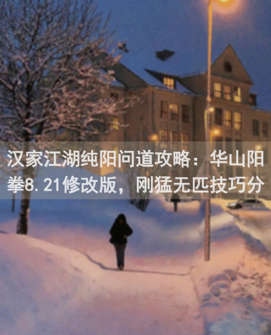 汉家江湖纯阳问道攻略：华山阳拳8.21修改版，刚猛无匹技巧分享，带你秒变战神！